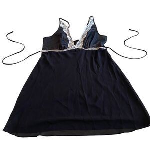 EUC Flora’s Follies Black Nightie with Lace